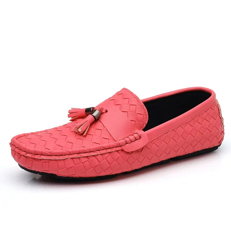 White Loafers Men Handmade PU Leather Loafers Shoes Slip on Casual Driving Flats Comfortable Moccasins Size 48 Men Shoes