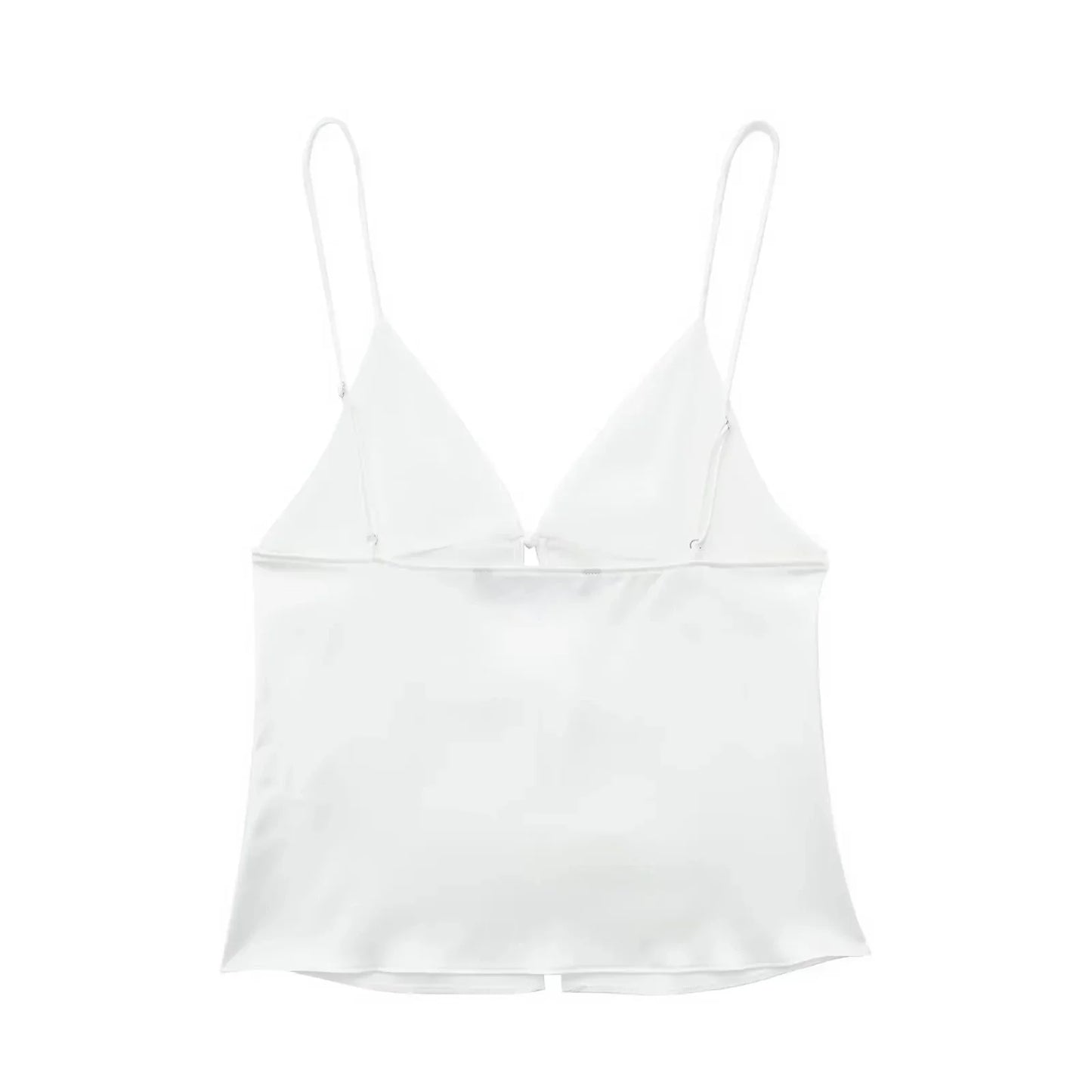 Women Front Bow Tie Top Elegant V Neck Solid Camis Sleeveless Backless Sexy Lady Straps Tanks Y2k Female Slim Crop Tops