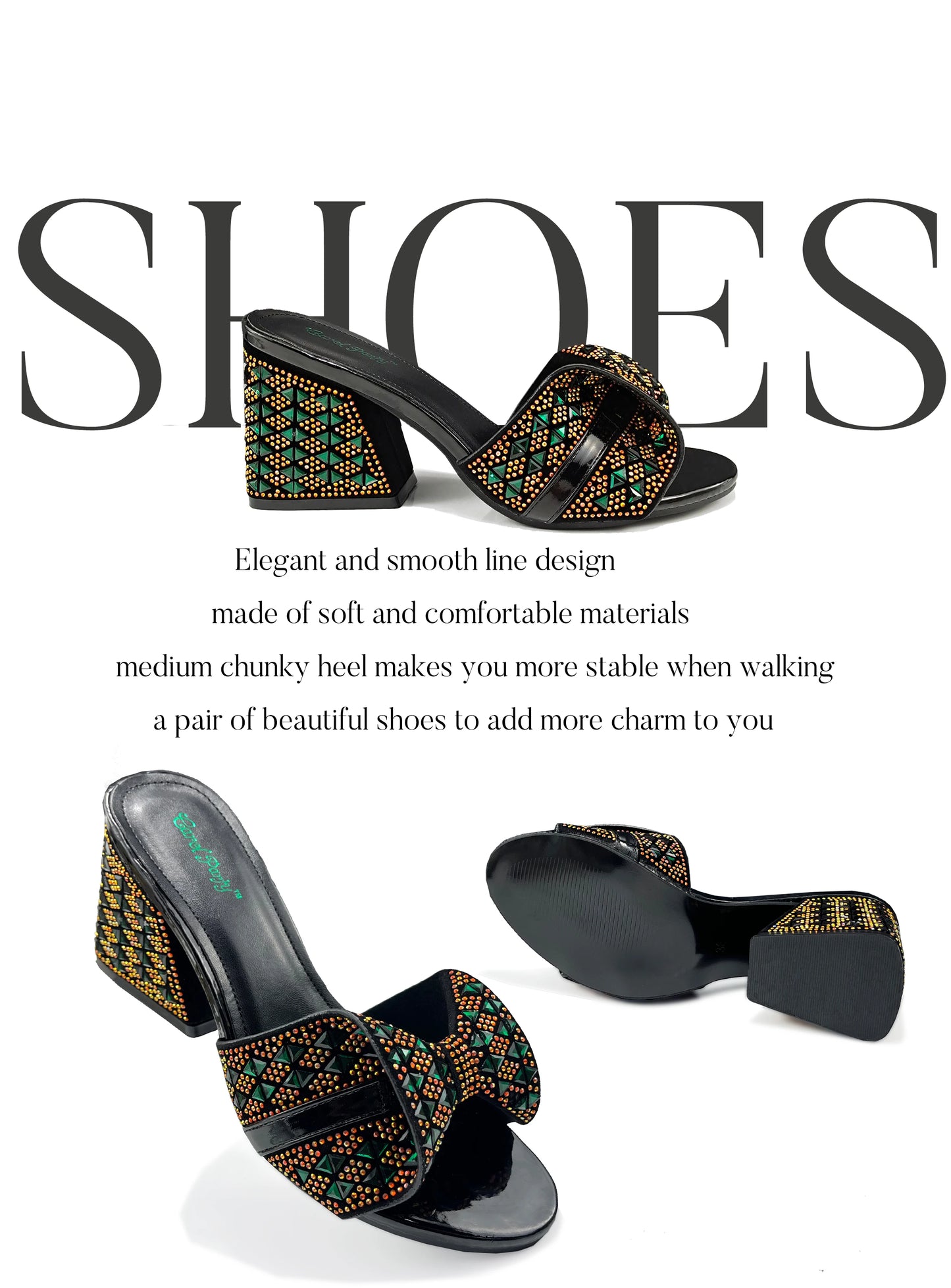 Italian Style Women Banquet Shoes And Bag With Rhinestone Decoration Three-Dimensional Small Bag Match Women High Heel