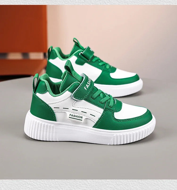 Green Skateboard Shoes Kids Trainers Fashion Lightweight Children's Sports Shoes Comfortable Non-slip Casual Sneakers For Boys