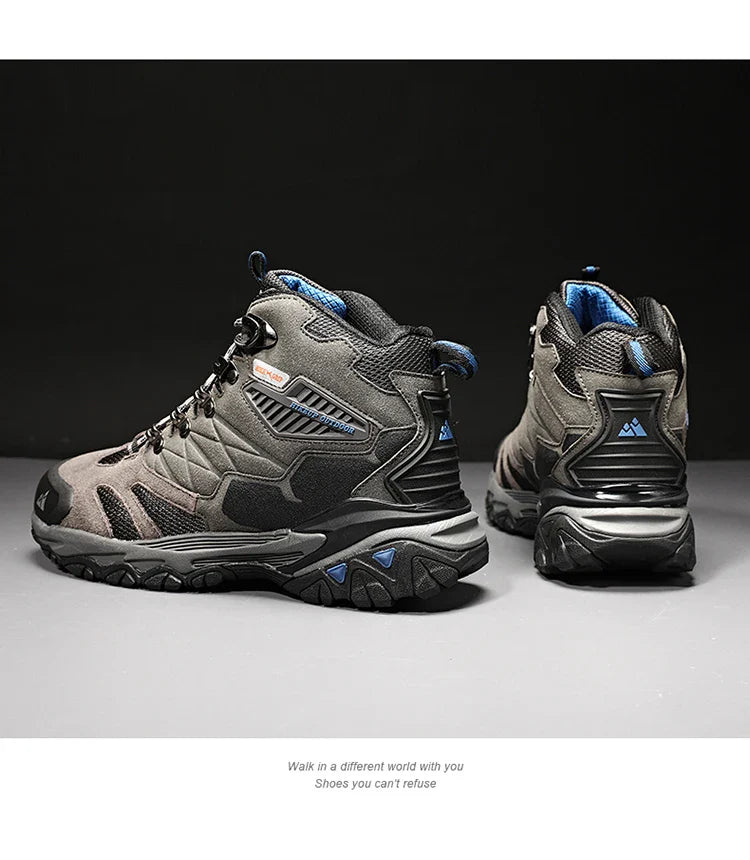Winter Boot Men Outdoor Hiking Boots Suede High Top Leather Outdoor Trekking Sneakers Mens Mountain Tactical Boots