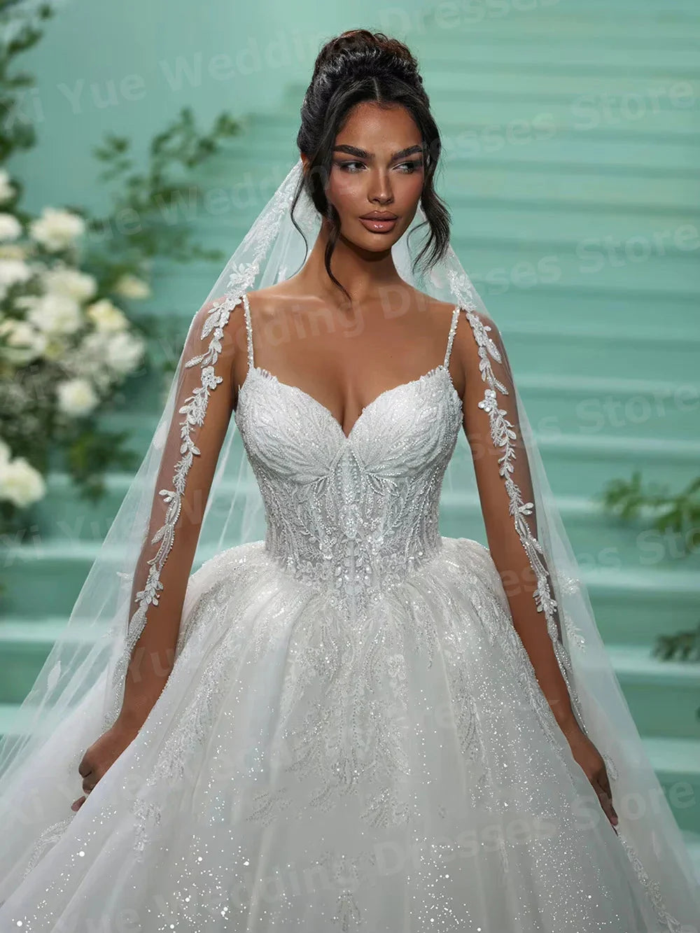A Line Women's Sexy Spaghetti Straps Wedding Dresses Vestido De Novia Backless Bride Gowns Customized Robe De Mariée
