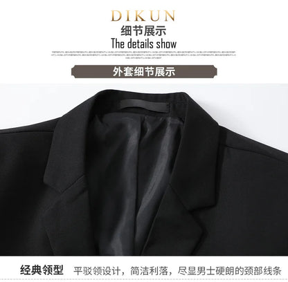 S-7XL Suit (Blazer+vest+pants) Business Dinner Gentleman Slim Gentleman Men British Style Dress Best Man Solid Color Group Suit