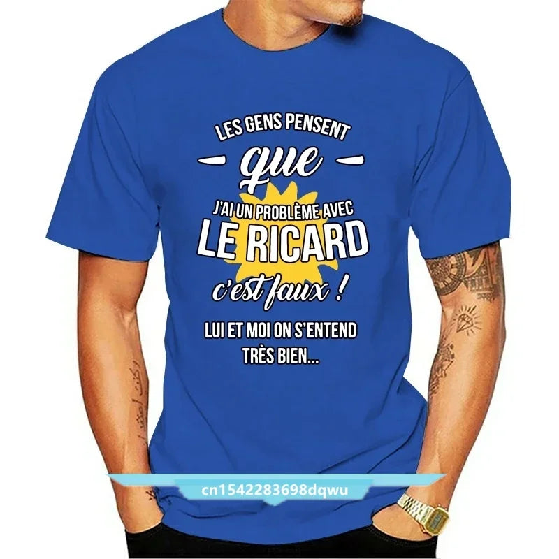 Les Gens Pensent Gue J Ai Un Probleme Avec Le Ricarrdd T Shirt Design Famous Natural Custom Tshirt Euro Size Top Tee New Arrival