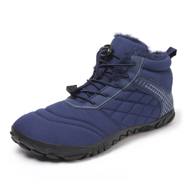 Botas de Caminhada de Inverno Barefoot Masculinas Femininas, Botas de Neve Quentes Sem Salto, Botas de Tornozelo com Biqueira Larga, Impermeáveis Minimalistas