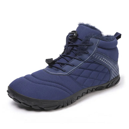 Botas de Caminhada de Inverno Barefoot Masculinas Femininas, Botas de Neve Quentes Sem Salto, Botas de Tornozelo com Biqueira Larga, Impermeáveis Minimalistas
