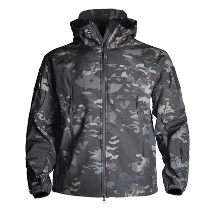 Tactical Winter Set Men's Outdoor Windproof Waterproof Suit Multi-Pocket Soft Shell Hooded Jackets Sharkskin Work Pants