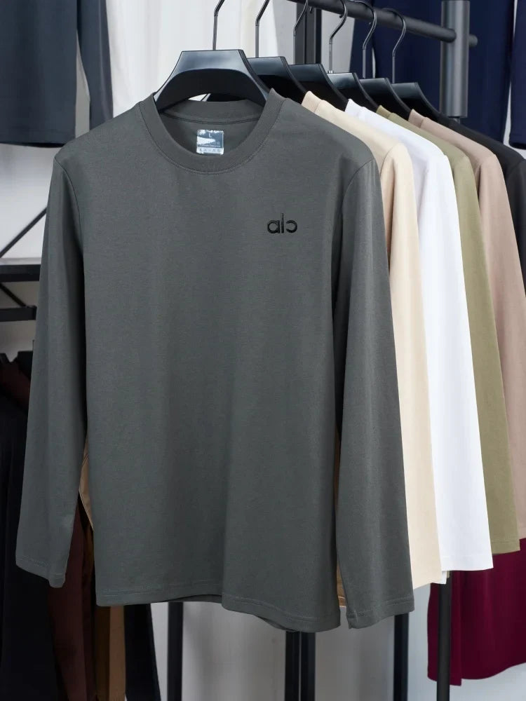 Fashionable Spring and Autumn New Comfortable Round Neck T-shirt High end Men's Bestselling Letter Embroidered Long Sleeve Top