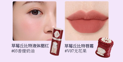 Gift Box Makeup Set Little Angel Full Box Lip Glaze Blusher Shell Jewelry Flower Know Birthday Gift Kit