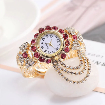 Luxury Rhinestone Women Watches Fashion Adjustable Bangle Ladies Quartz Wristwatch Reloj Mujer