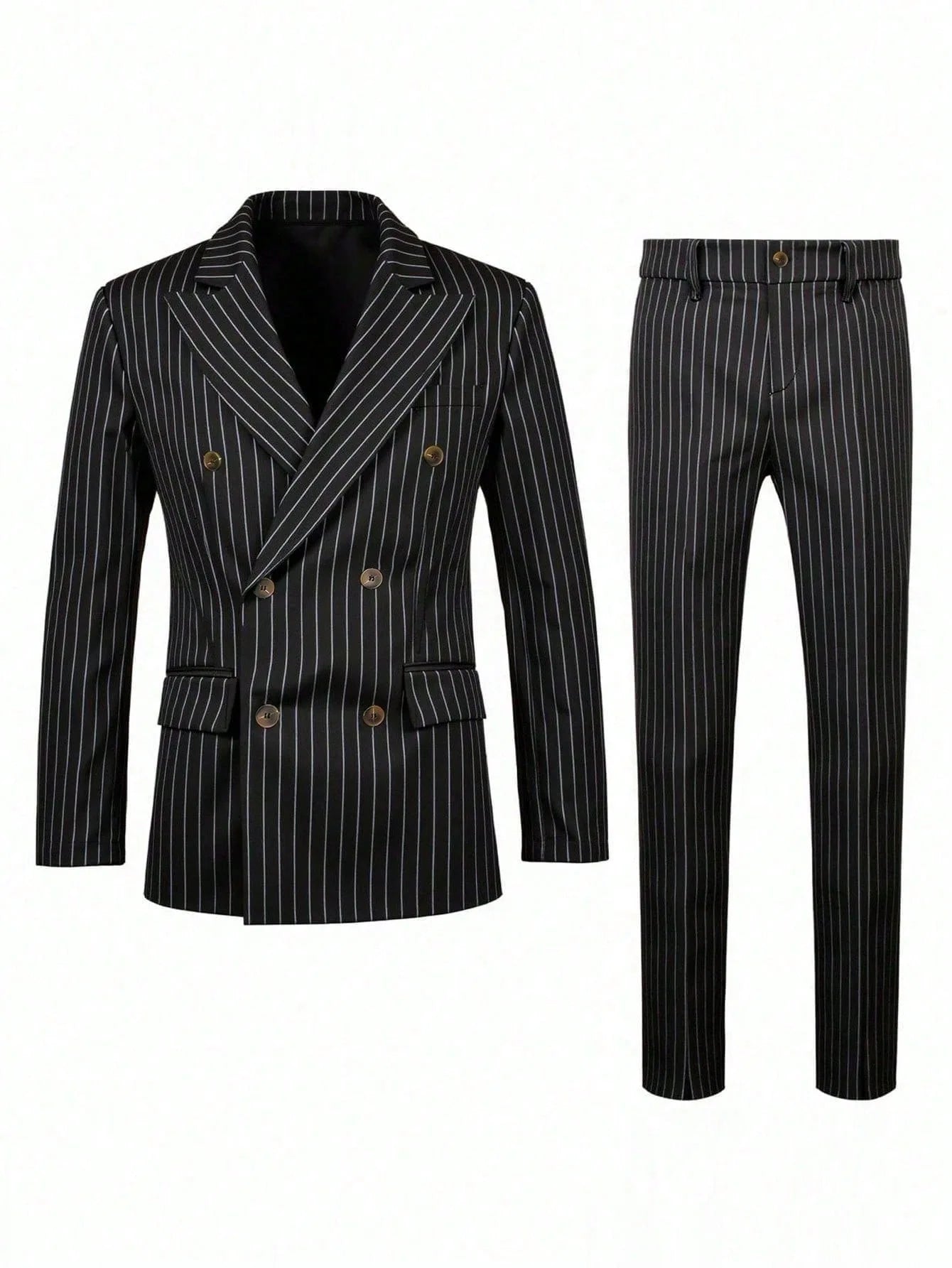 High-quality European and American Men's Clothing, Formal Suits with Stripes, Trousers for Business, Formal Dinners, Weddings