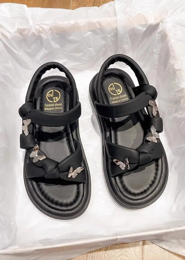 New Arrival Kids Sandals Children's Design Hollow-out Casual Sandals Soft Flat Strappy Sandals Girls Cute Bowknot Beach Shoes