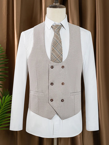 high quality men suits 3 piece set elegant slim fit formal office and leisure banquet groomsman set groom's suit