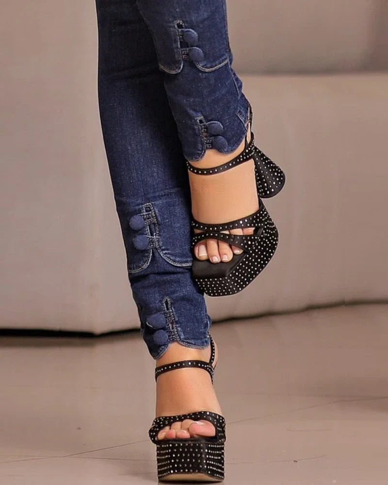 High Waist Skinny Jeans for Women Denim Trousers