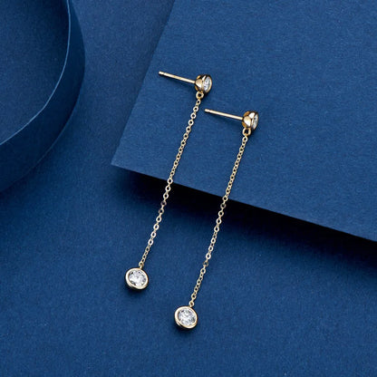 Real 0.8 Carat Moissanite Diamond Drop Earrings Women’s S925 Silver Plated PT950 Long Tassel Dangle Earring Fine Jewelry
