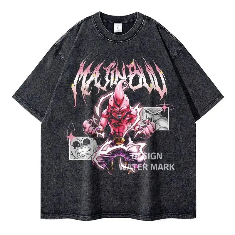 T-shirt Man Women Vintage Washed Short Sleeve Tee Streetwear Loose Casual Tops