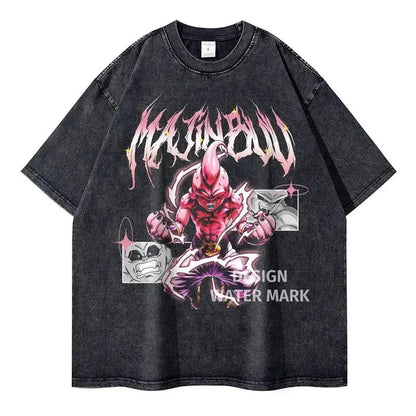 T-shirt Man Women Vintage Washed Short Sleeve Tee Streetwear Loose Casual Tops
