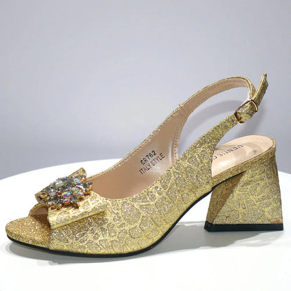African Fashion Italian Shoes And Bag Sets For Evening Party With Stones Colorful Italian Handbags Match