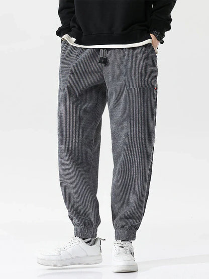 Baggy Corduroy Jogger Pants Men Tech Fleece Sweatpants Man Autumn Winter Casual Harem Pants Male Sport Thermal Trousers