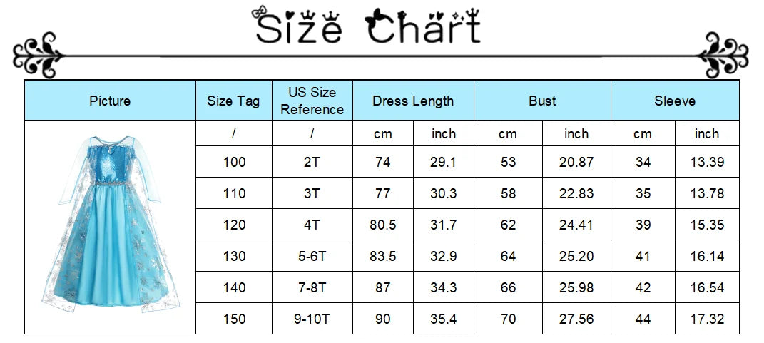 Kids Princess Costume Children Elsa Anna Halloween Dress Girl Cinderella Snow White Dress Rapunzel Mermaid Pageant Disguise