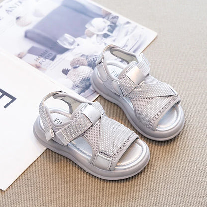 Summer Girls New Sandals Breathable Mesh Children's Causal School Sandals Simple Fashion Kids Beach Platform Sandals Open-toe
