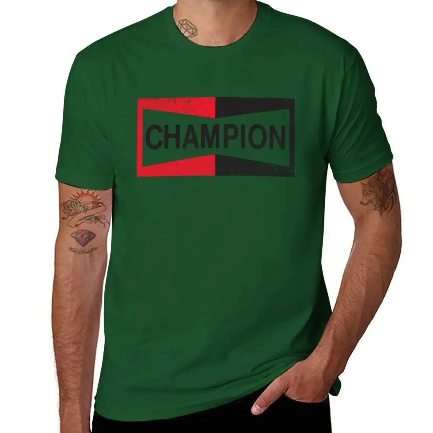 Spark Plug Retro Distressed Emblem - Cl T-Shirt Short sleeve tee new edition slim fit t shirts for men