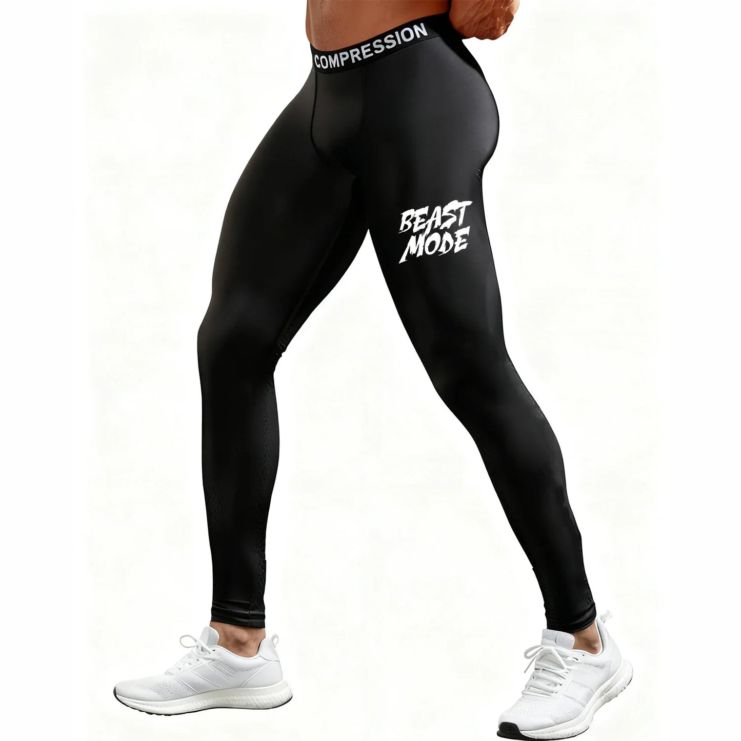 Men's Compression Leggings High Elastic Quick Dry Breathable Sports Base Layer for Gym Running Basketball Workout