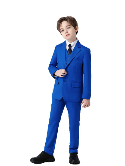 Boys Suits Colorful Formal Suits 4 Piece Slim Fit Dresswear Suit Set Jacket Vest Pants and Tie）School Uniforms