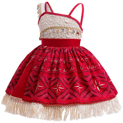 New Movie Moano 2 Girl Dress 2026 Halloween Party Ocean Adventure Costume Princess Clothes Children Vaiana Outfit Dress