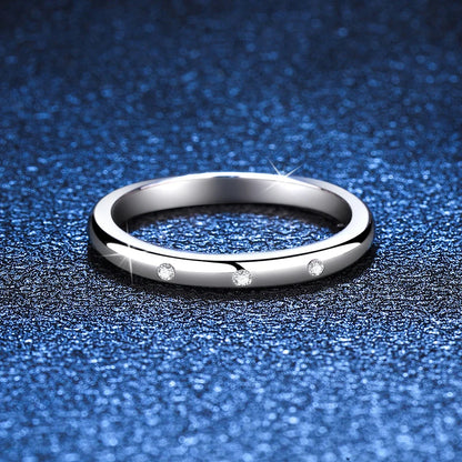 Moissanite Ring for Women S925 Solid Silver with White Gold Plated Diamond Wedding Bridal Band Luxury Jewelry Gift