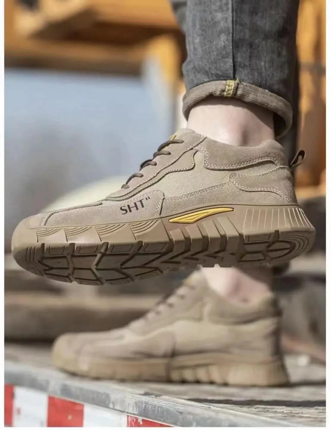 Labor Protection Shoes Steel Toe Breathable Odor Proof Capsprevent Smashing Punctures Welders Resistant  Dirt Light Safety Shoes