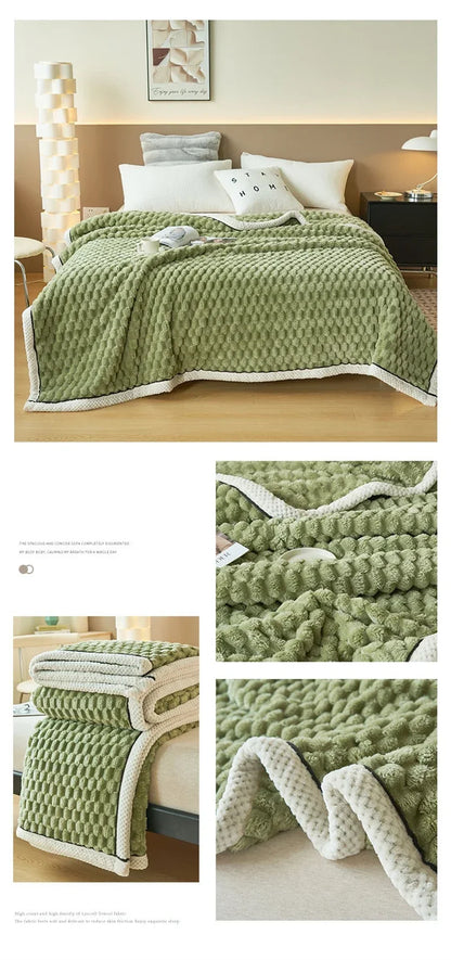 Turtle Velvet Autumn Winter Warm Sleeping Blanket Soft Comfortable Flannel Fleece Blankets for Bed Cozy Fluffy Warmth Blanket