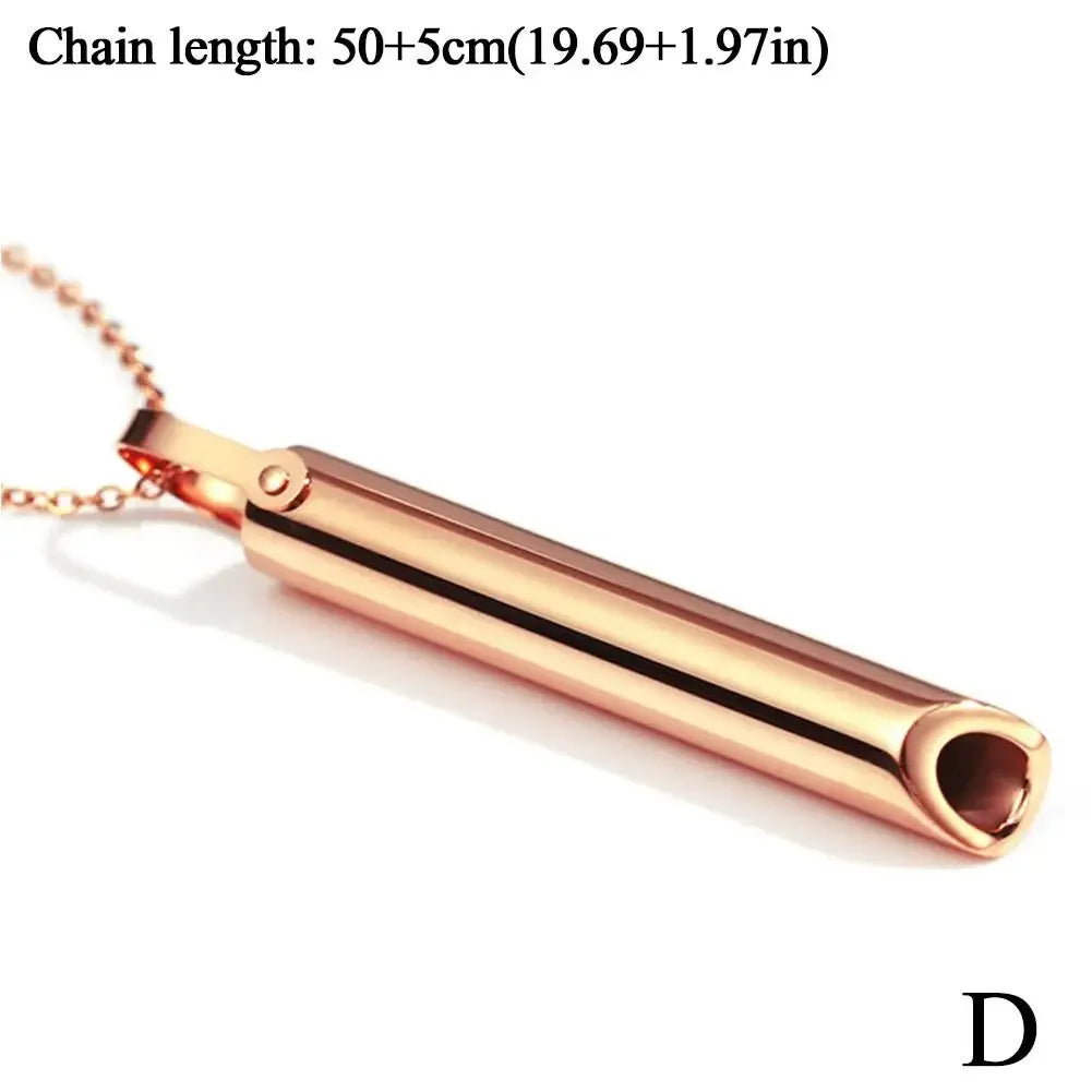 Stainless Steel Breathlace Necklace Quit Smoking Anxiety Relief Anti Vaping Necklace Breathing Necklace For Anxiety Mindful