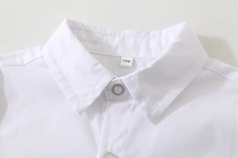 Kids Boys Formal Birthday Outfit Suit Toddler Gentleman Wedding White Shirt 1-7 Years Baby Pants Boys Ceremony Outfits