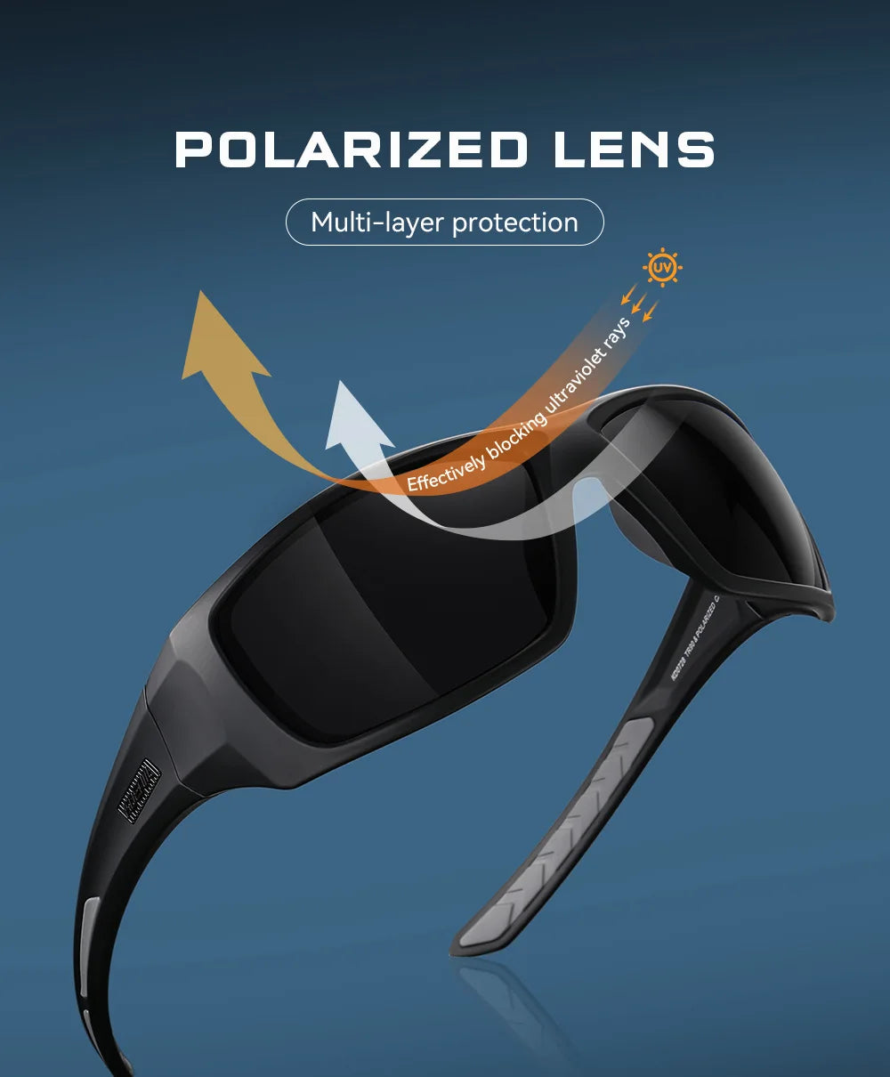 Outdoor Sports Polarized Sunglasses Men's Fishing TR90 Frame UV Protection Lens Shield Sun Glasses Women Eyewear with Box