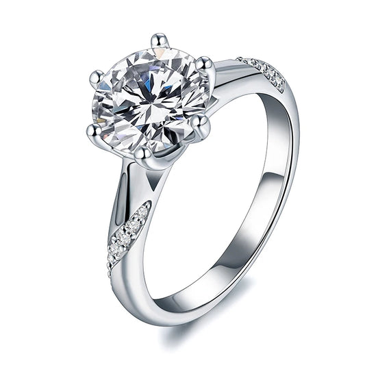 925 Sterling Silver Ring 1ct 2ct 3ct Classic Style Moissanite Diamond Ring Wedding Party Anniversary Ring For Women Fine Jewelry
