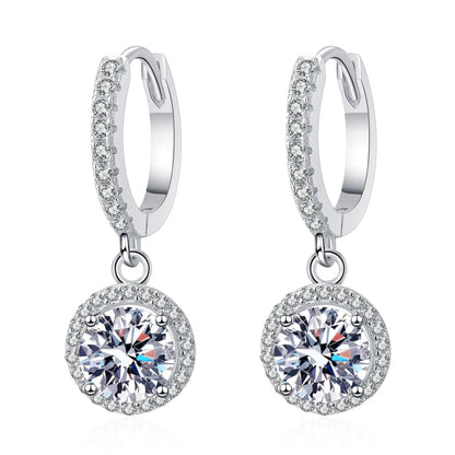 6.5mm 2cttw D Color Moissanite Earring 100% S925 Sterling Sliver Earrings for Women Wedding Engagement Fine Jewelry Gift