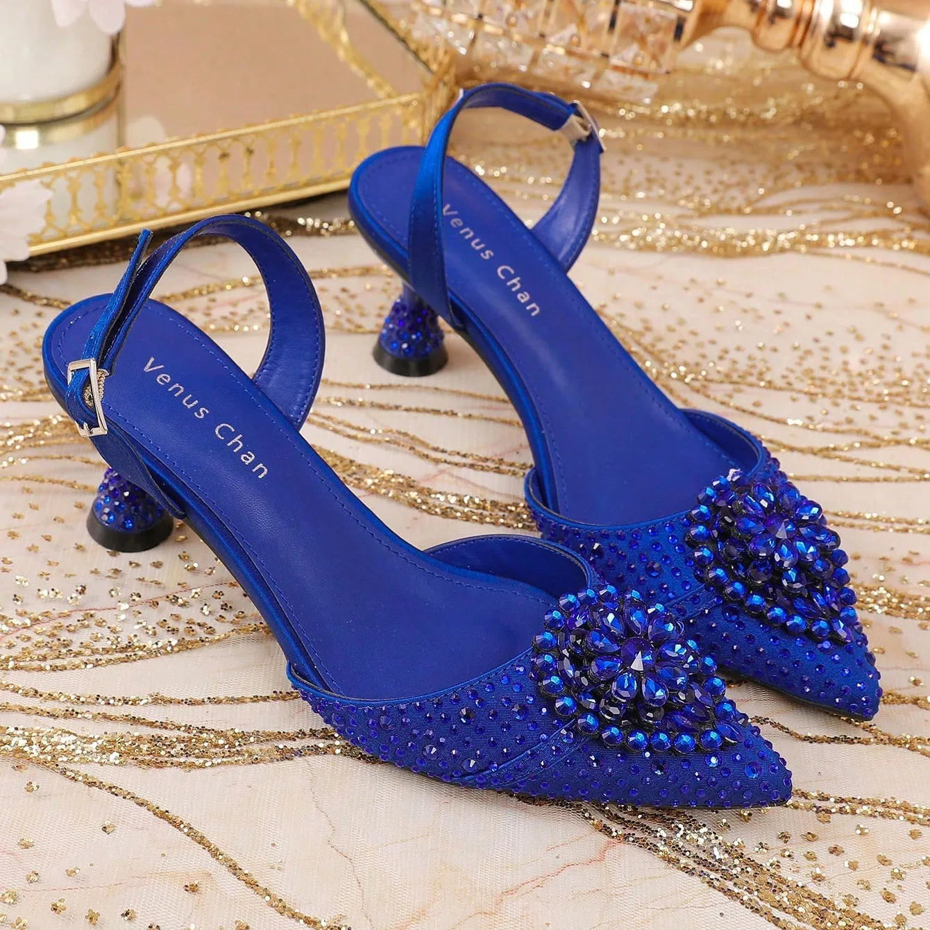 Green Colour Wedding High Heels for Women Italy Design Rhinestone  Decorate Pointed-Toe Gorgeous Parties 2025 INS Lady Plus Size