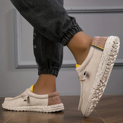 Sapatênis Masculino Lona Loafers Confortável Respirável Sapatos Masculinos Casuais Sapatos de Direção Sapatos Vulcanizados Sapatos Baixos Sapatos de Caminhada Masculinos