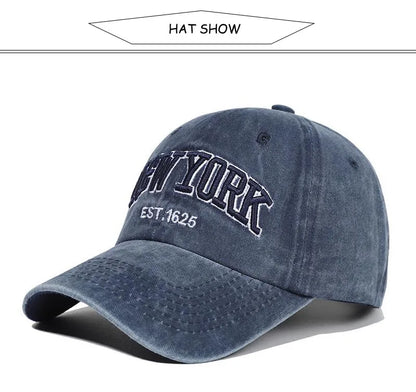 Fashion NEW YORK Embroidery Baseball Caps Outdoor Casual Adult Sun Hats Hip Hop Hat Sports Golf Caps Water Wash Snapback Hats