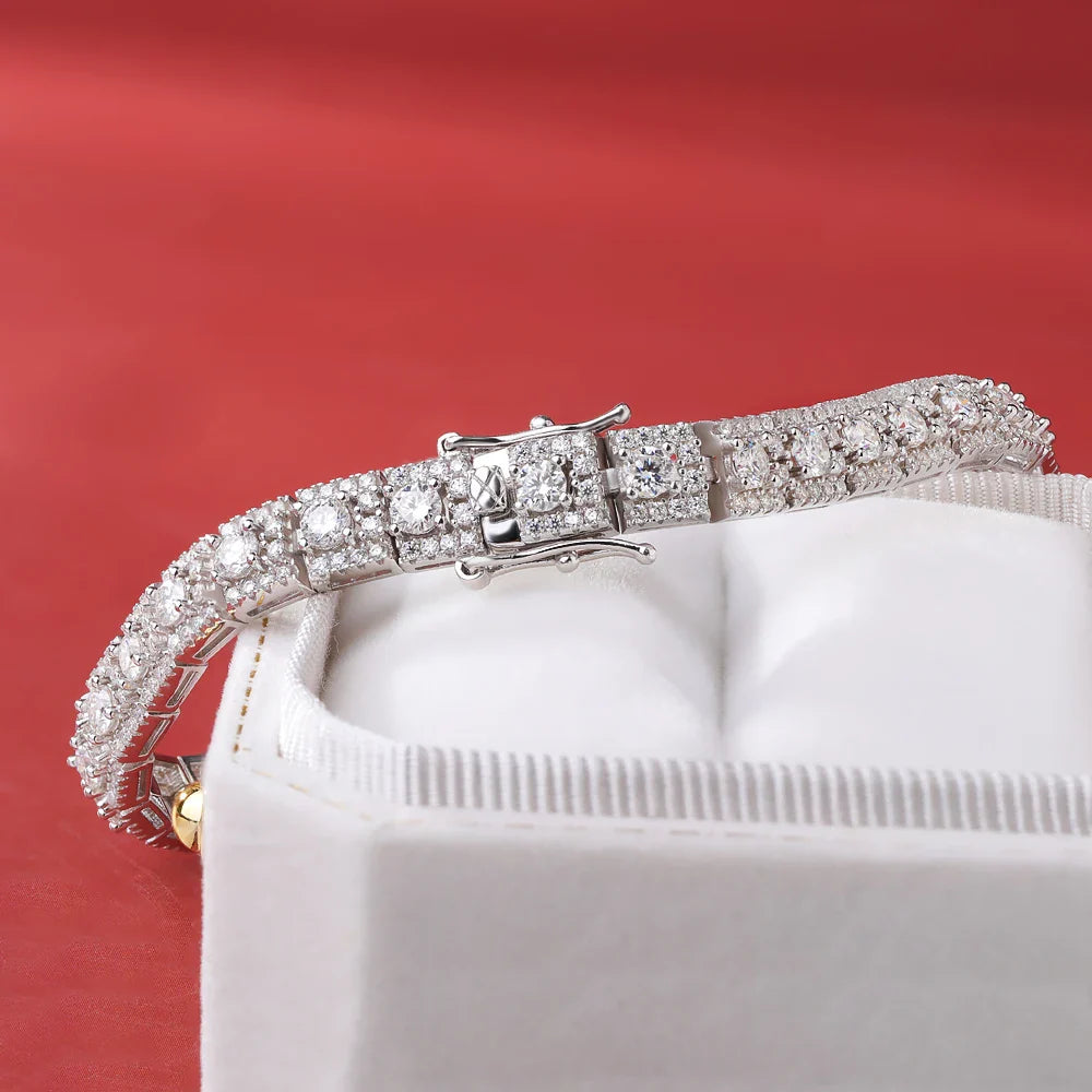 Luxury Full Moissanite Bracelet S925 Silver Sparkling Diamond for Women Engagement Wedding Fine Jewelry Gift GRA Certified