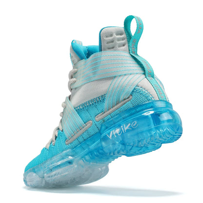 Kids Basketball Shoes High-top Sports Shoes Sneakers Durable Lace-up Non-Slip Running Shoes Secure for Little Kids Big Kids and