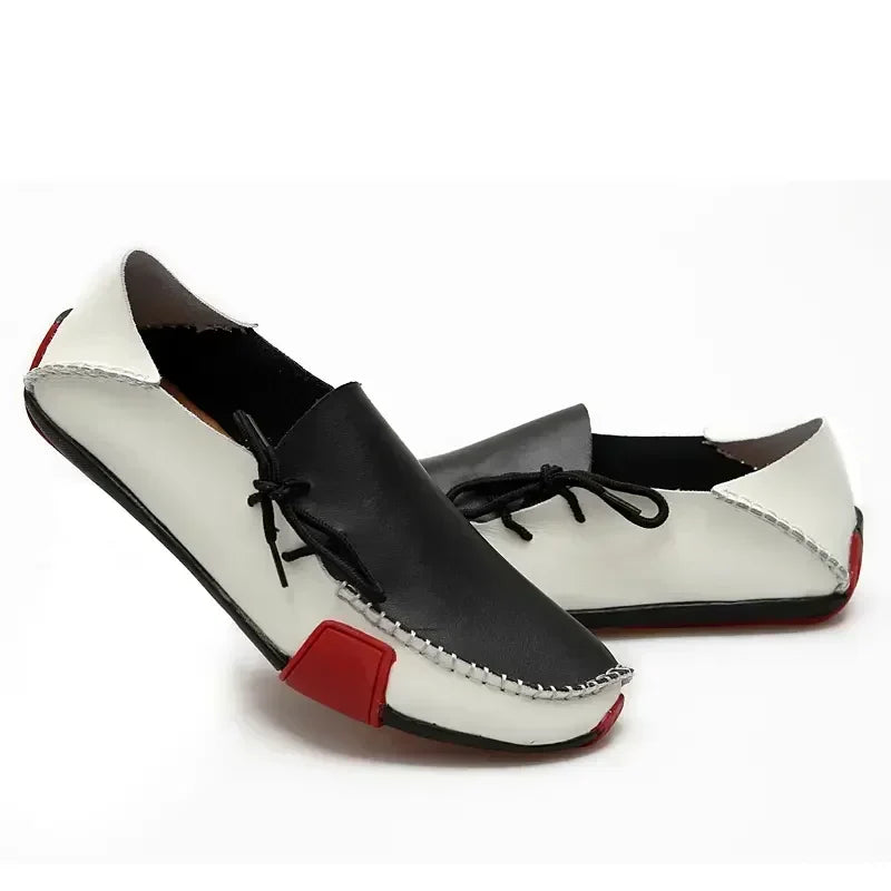 Men Shoes Leather Casual 2025 Italian Soft Men Loafers Handmade Moccasins Breathable Slip on Boat Shoes Zapatos Hombre