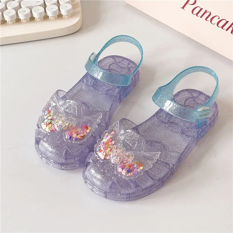 2025 New Summer Children's Sandals Little Princess Shoes Girls Sandals Baby Jelly Shoes Girls Beach Shoes
