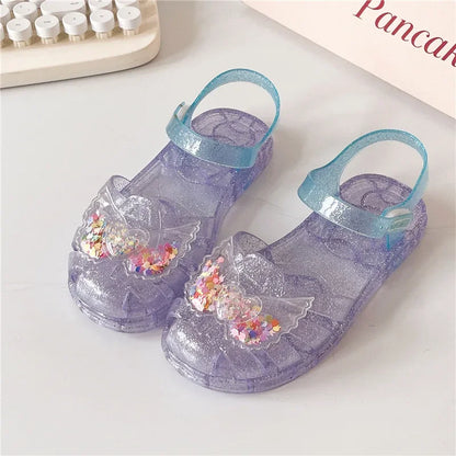 2025 New Summer Children's Sandals Little Princess Shoes Girls Sandals Baby Jelly Shoes Girls Beach Shoes