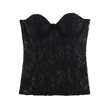 French sexy pure desire design camisole vest for women's summer outerwear strapless strapless strapless top