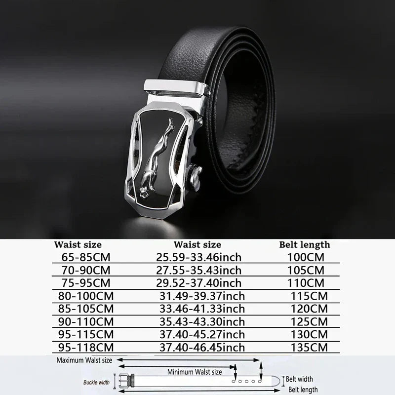Men Belt Metal Luxury Brand Automatic Buckle Leather High Quality Belts for Men Business Work Casual Strap ZDP001A
