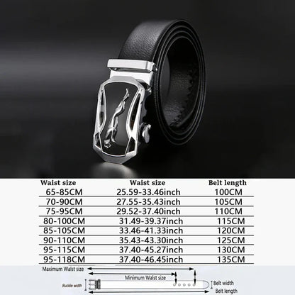Men Belt Metal Luxury Brand Automatic Buckle Leather High Quality Belts for Men Business Work Casual Strap ZDP001A