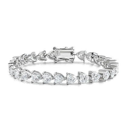 D VVS1 Heart Moissanite Tennis Bracelet Original 925 Sterling Silver Plated 18k White Gold with GRA Bracelets for Women