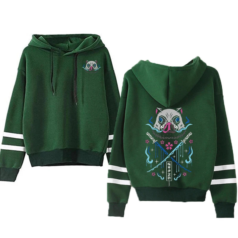 Anime Hoodies Men Women Kimetsu no Yaiba Kawaii Manga Sweatshirts Gothic Harajuku Hooded Pullover Casual Streetwear